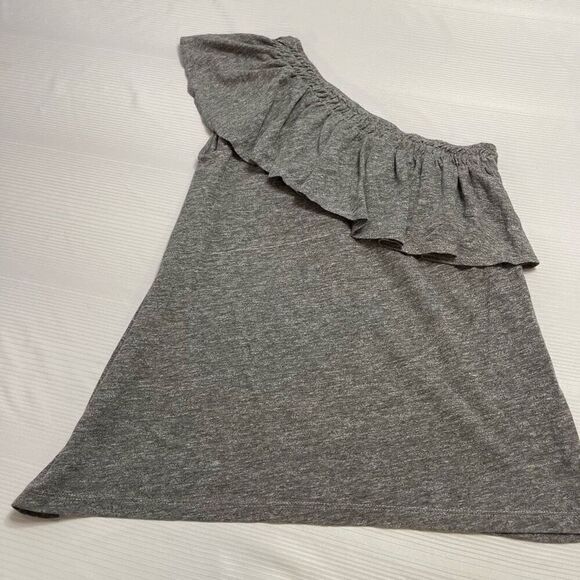 Sundry Grey Off Shoulder Ruffle Top Size 2 Medium New - Picture 1 of 5